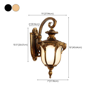 Antique Balck Iron Outdoor LED Wall Lantern Light Zawala #size