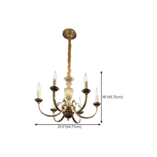 ZOWALA - Antique Brass Ambient Candelabra Chandelier #size