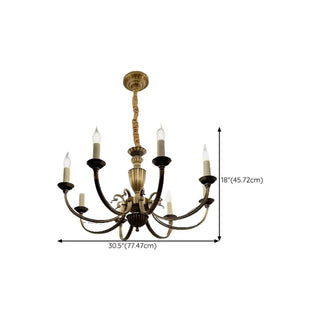 ZOWALA - Antique Brass Ambient Candelabra Chandelier Image - 14