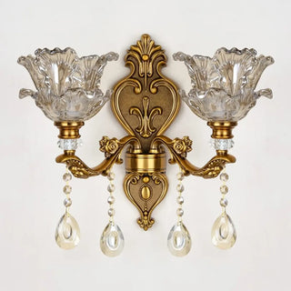 Antique Clear Glass Brass Geometric Wall Sconce Zawala Image - 10