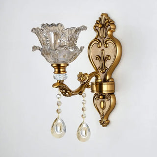 Antique Clear Glass Brass Geometric Wall Sconce Zawala Image - 17