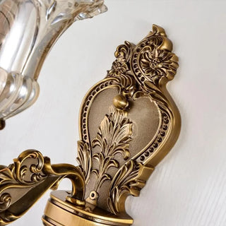 Antique Clear Glass Brass Geometric Wall Sconce Zawala Image - 18