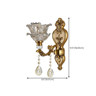 Antique Clear Glass Brass Geometric Wall Sconce Zawala Image - 23