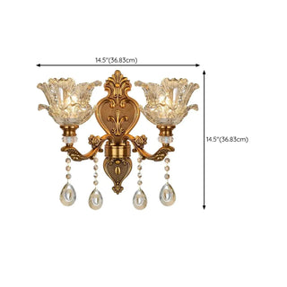 Antique Clear Glass Brass Geometric Wall Sconce Zawala Image - 24