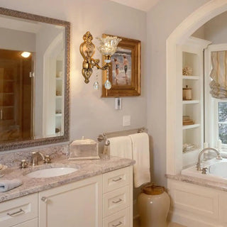 Antique Clear Glass Brass Geometric Wall Sconce Zawala Image - 3