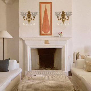 Antique Clear Glass Brass Geometric Wall Sconce Zawala Image - 6