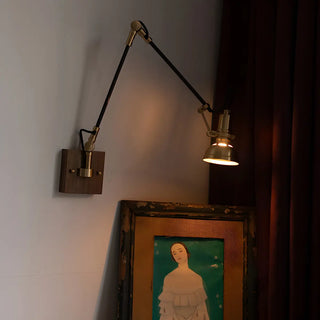 ZOWALA - Nordic Swing Arm Adjustable Metal Antique Brass Wall Sconce Image - 11