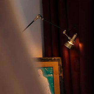 ZOWALA - Nordic Swing Arm Adjustable Metal Antique Brass Wall Sconce Image - 12