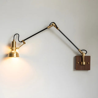 ZOWALA - Nordic Swing Arm Adjustable Metal Antique Brass Wall Sconce Image - 3