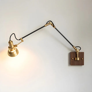 ZOWALA - Nordic Swing Arm Adjustable Metal Antique Brass Wall Sconce Image - 9