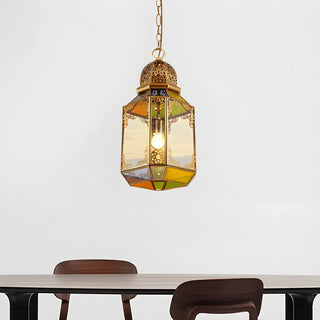 Antique Moroccan Brass Dining Room Lantern Pendant Light Zawala Image - 1