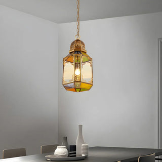 Antique Moroccan Brass Dining Room Lantern Pendant Light Zawala Image - 2