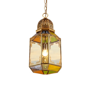 Antique Moroccan Brass Dining Room Lantern Pendant Light Zawala Image - 3