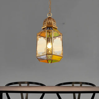 Antique Moroccan Brass Dining Room Lantern Pendant Light Zawala Image - 4