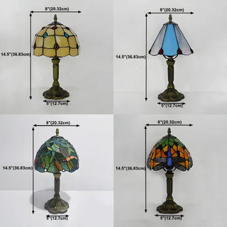 Stylish Tiffany Dome Stained Glass Decor Table Lamp Zawala Image - 24