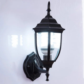Antique Geometric Bronze Clear Glass Outdoor Wall Light Zawala Image - 6