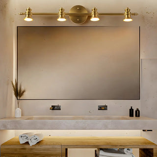 ZOWALA - Antique Gold Straight Copper Vanity Bathroom Light Image - 1
