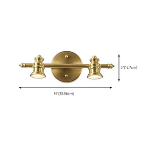 ZOWALA - Antique Gold Straight Copper Vanity Bathroom Light #size