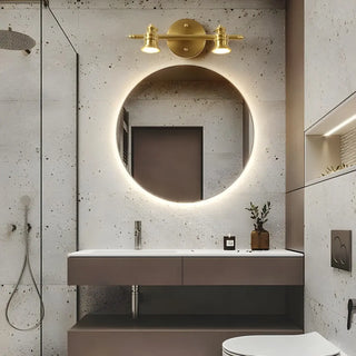 ZOWALA - Antique Gold Straight Copper Vanity Bathroom Light Image - 2