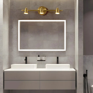 ZOWALA - Antique Gold Straight Copper Vanity Bathroom Light Image - 3