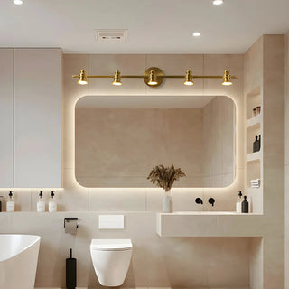 ZOWALA - Antique Gold Straight Copper Vanity Bathroom Light Image - 4