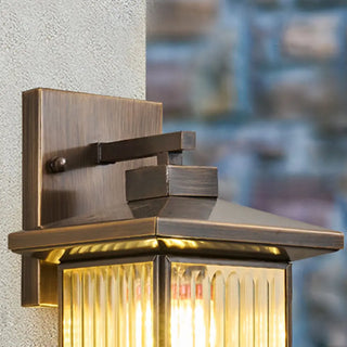 Antique Square Brass Outdoor Wall Lantern  Zawala Image - 12