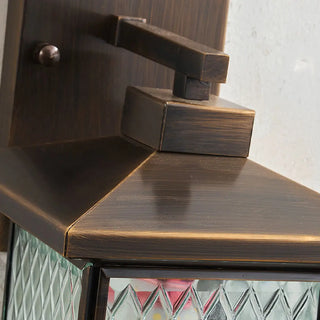 Antique Square Brass Outdoor Wall Lantern  Zawala Image - 13