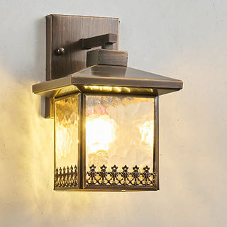 Antique Square Brass Outdoor Wall Lantern  Zawala Image - 3