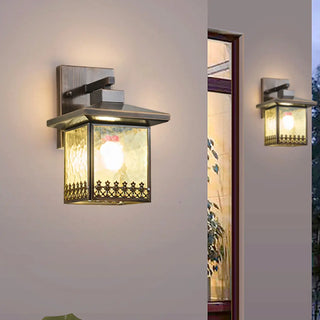 Antique Square Brass Outdoor Wall Lantern  Zawala Image - 6