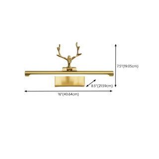 ZOWALA - Decorative Antler Design Gold LED Vanity Light #size