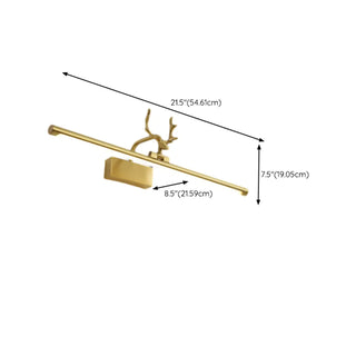ZOWALA - Decorative Antler Design Gold LED Vanity Light Image - 16