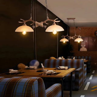 ZOWALA - Antler Down Bowl 2-Light Chandelier Image - 12