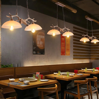 ZOWALA - Antler Down Bowl 2-Light Chandelier Image - 14