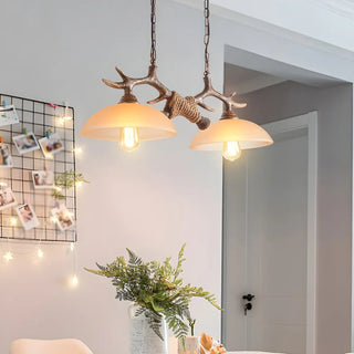 ZOWALA - Antler Down Bowl 2-Light Chandelier Image - 4