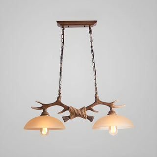 ZOWALA - Antler Down Bowl 2-Light Chandelier Image - 6