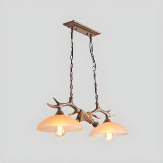 ZOWALA - Antler Down Bowl 2-Light Chandelier Image - 7