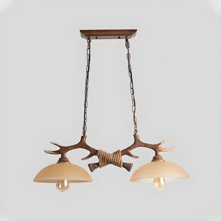 ZOWALA - Antler Down Bowl 2-Light Chandelier Image - 8