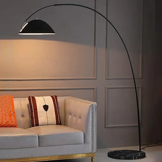 ZOWALA - Adjustable Metal Black Dome and Arc Floor Lamp Image - 1