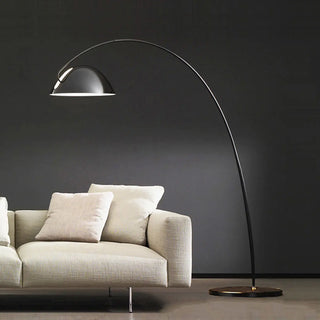 ZOWALA - Adjustable Metal Black Dome and Arc Floor Lamp Image - 10