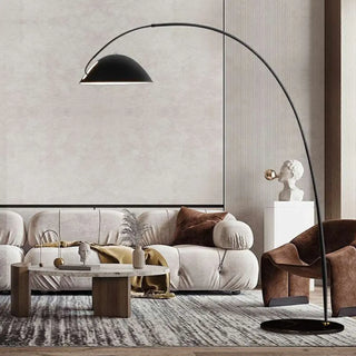 ZOWALA - Adjustable Metal Black Dome and Arc Floor Lamp Image - 13