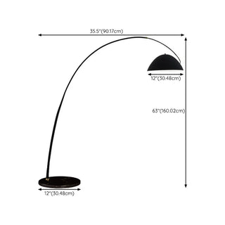 ZOWALA - Adjustable Metal Black Dome and Arc Floor Lamp #size