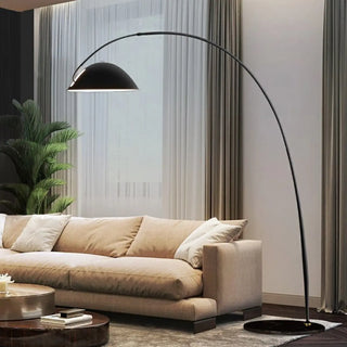 ZOWALA - Adjustable Metal Black Dome and Arc Floor Lamp Image - 2