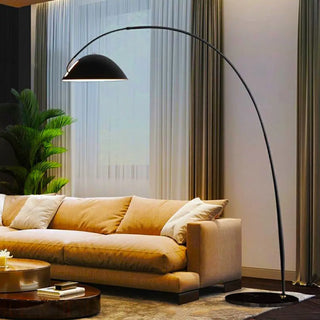 ZOWALA - Adjustable Metal Black Dome and Arc Floor Lamp Image - 3