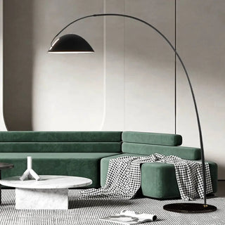 ZOWALA - Adjustable Metal Black Dome and Arc Floor Lamp Image - 4