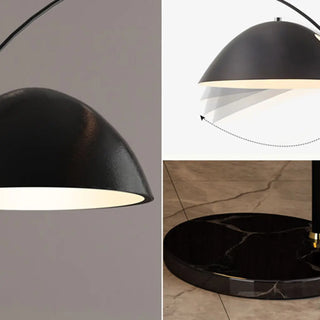 ZOWALA - Adjustable Metal Black Dome and Arc Floor Lamp Image - 6