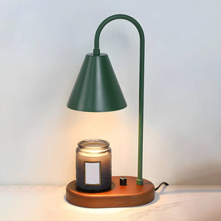 Simple Cone Crystal Shade Wood Base Candle Table Lamp Zawala Image - 10