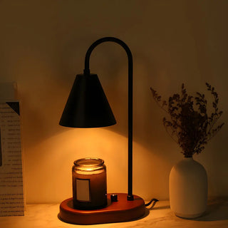 Simple Cone Crystal Shade Wood Base Candle Table Lamp Zawala Image - 14