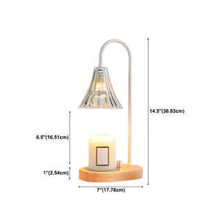 Simple Cone Crystal Shade Wood Base Candle Table Lamp Zawala Image - 23