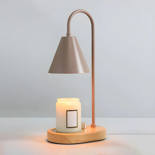 Simple Cone Crystal Shade Wood Base Candle Table Lamp Zawala Image - 7