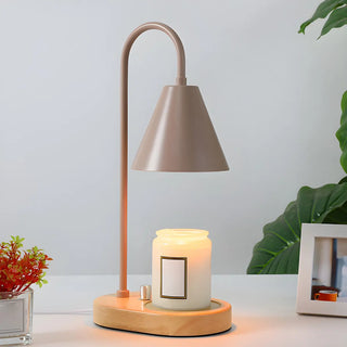 Simple Cone Crystal Shade Wood Base Candle Table Lamp Zawala Image - 8